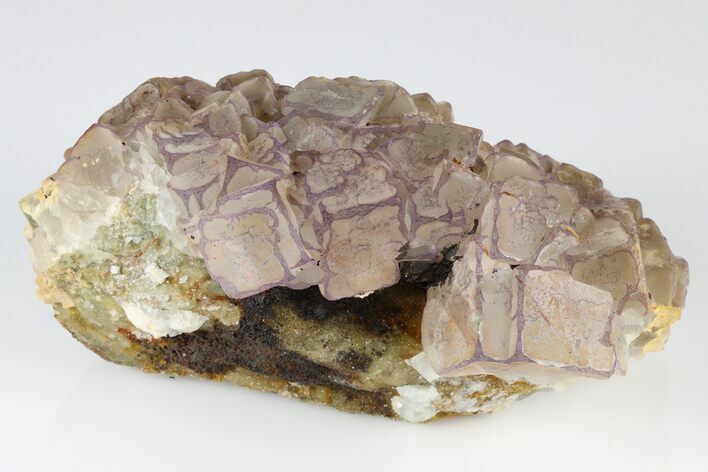 Purple Edge Fluorite Crystal Cluster - Qinglong Mine, China #186899